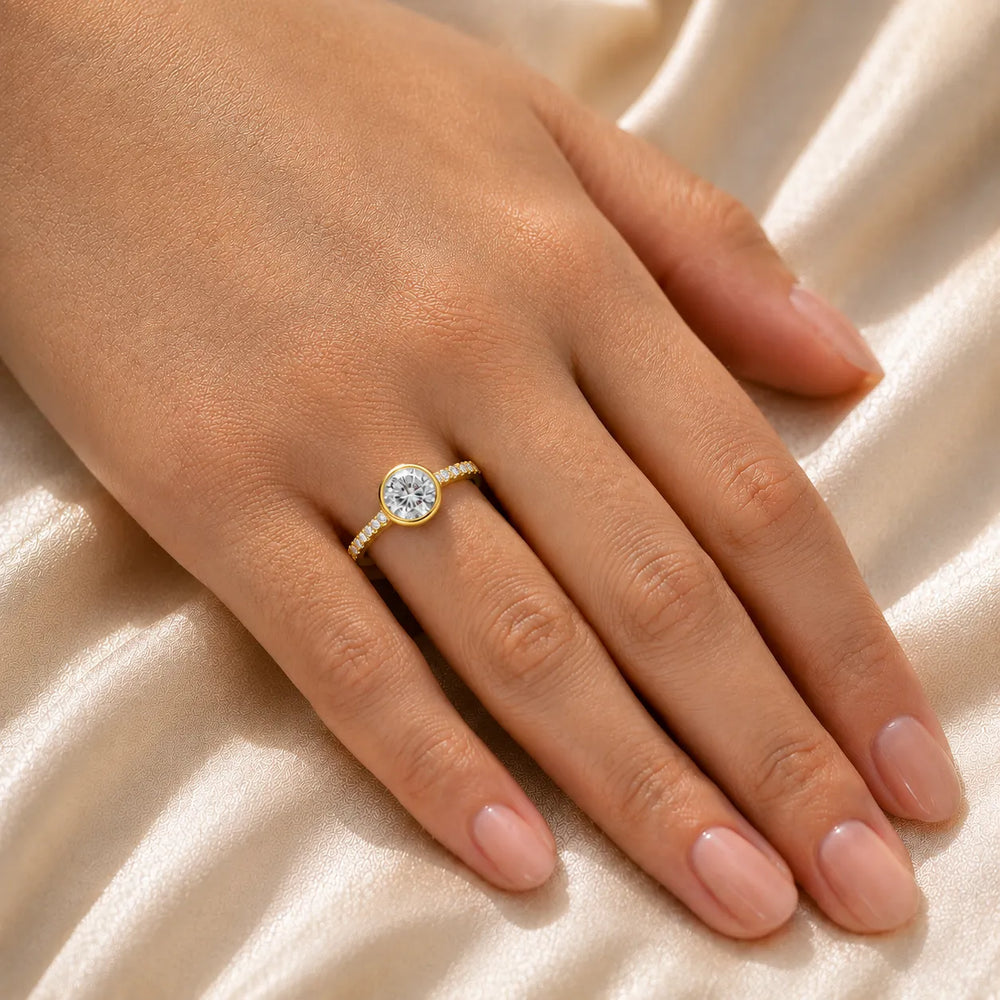 Elegant Bezel-Set Accent Ring