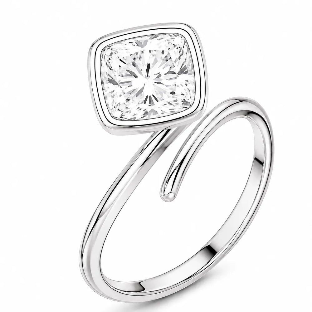 Elegant Pear-Cut Bezel Wrap Diamond Ring
