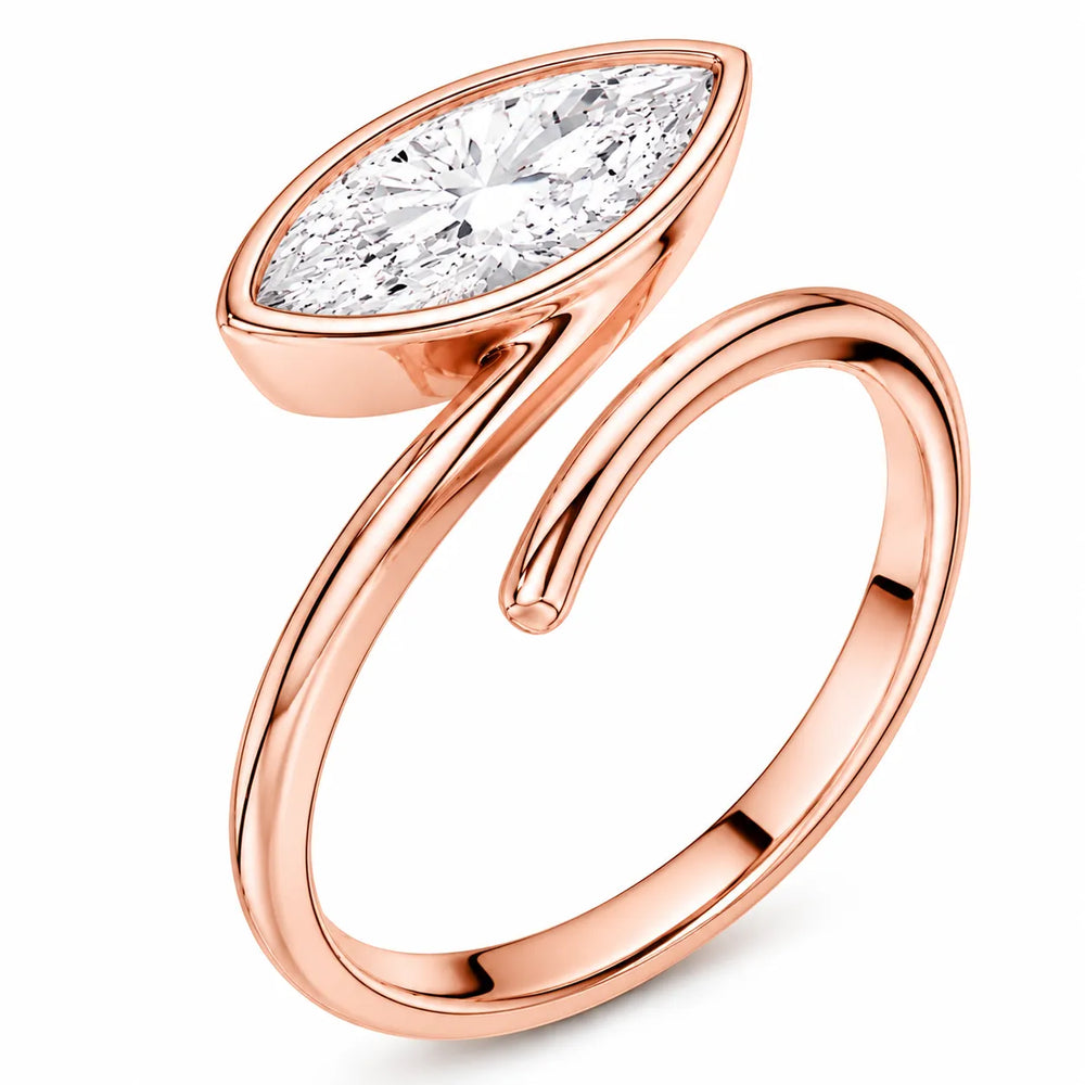 Elegant Pear-Cut Bezel Wrap Diamond Ring