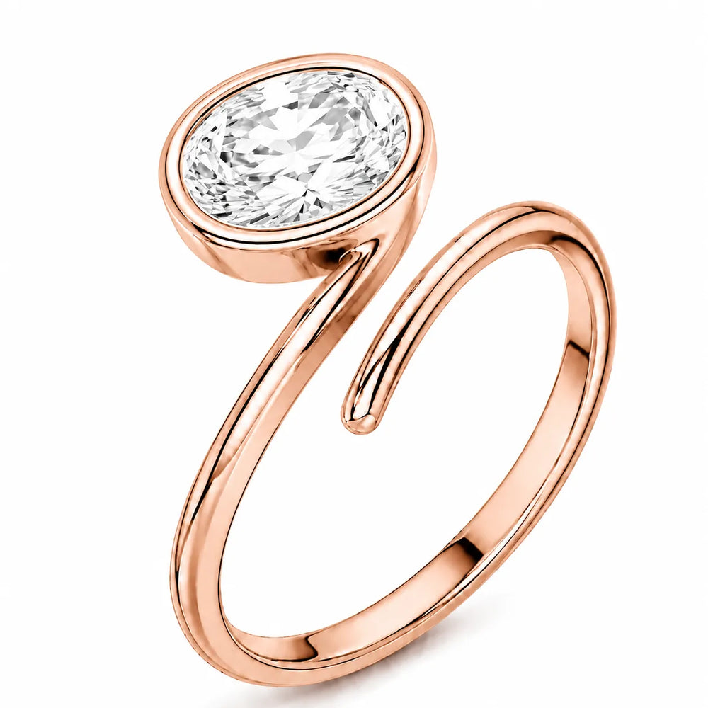 Elegant Pear-Cut Bezel Wrap Diamond Ring
