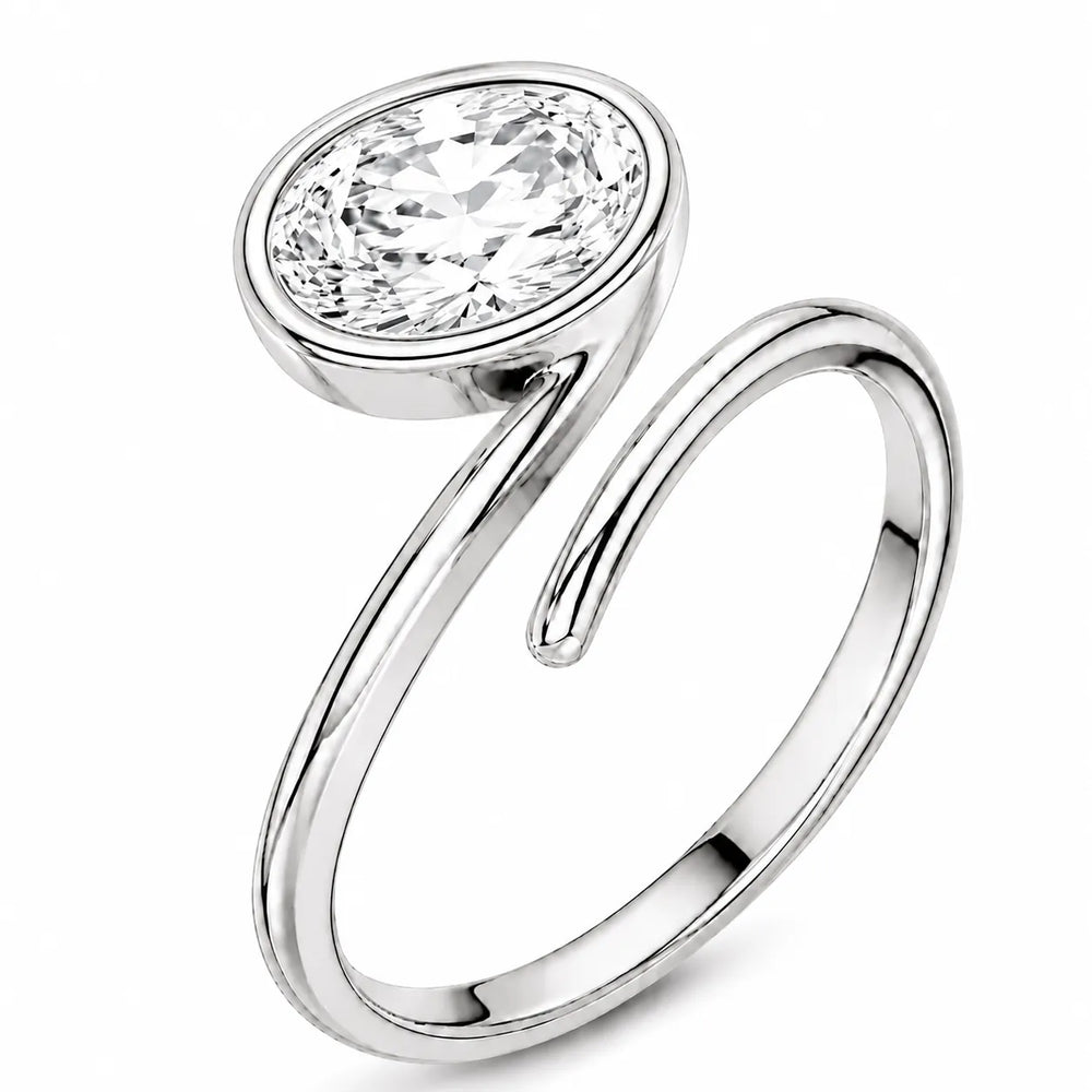 Elegant Pear-Cut Bezel Wrap Diamond Ring