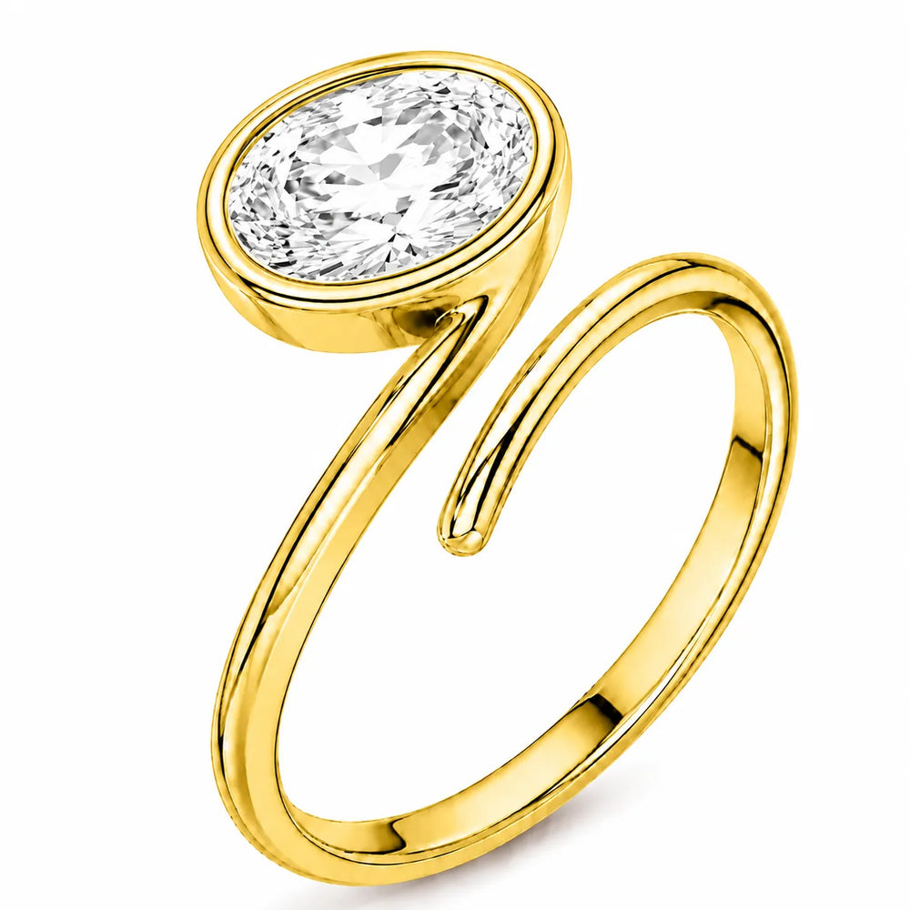 Elegant Pear-Cut Bezel Wrap Diamond Ring