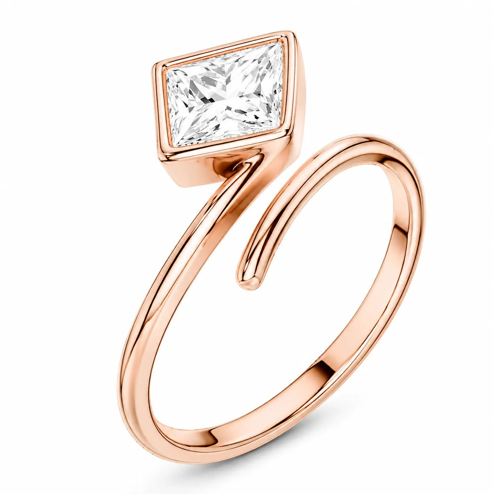 Elegant Pear-Cut Bezel Wrap Diamond Ring