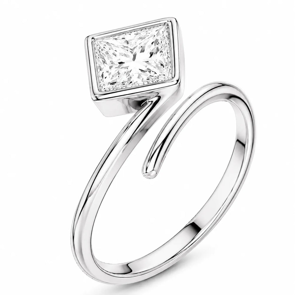 Elegant Pear-Cut Bezel Wrap Diamond Ring