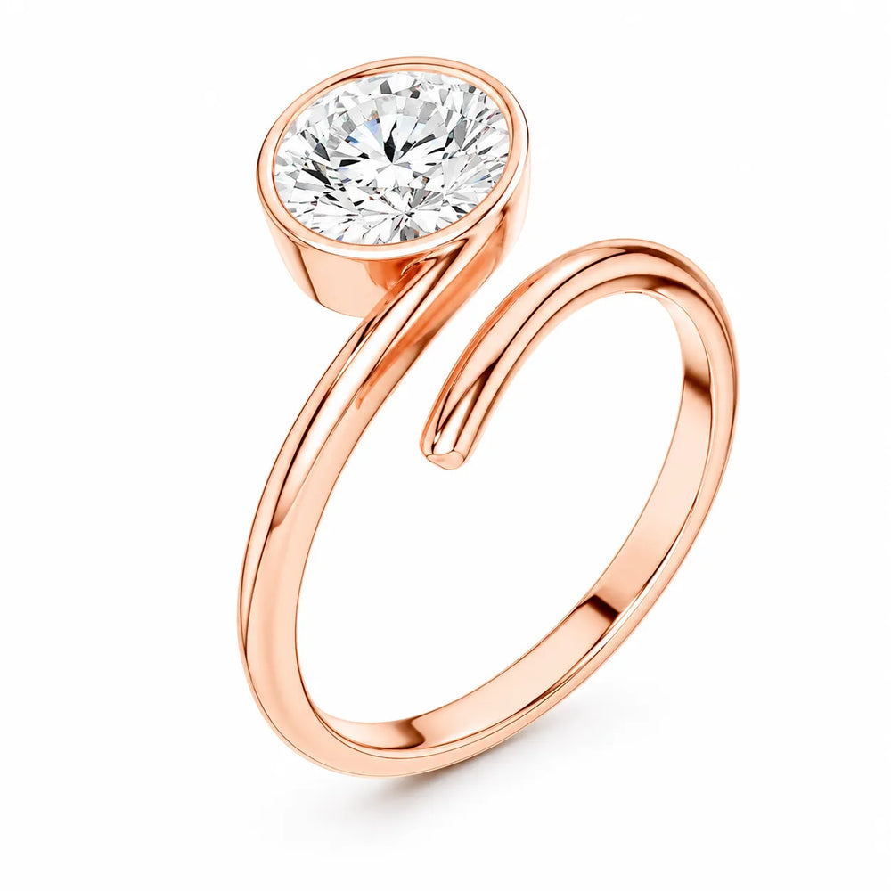 Elegant Pear-Cut Bezel Wrap Diamond Ring