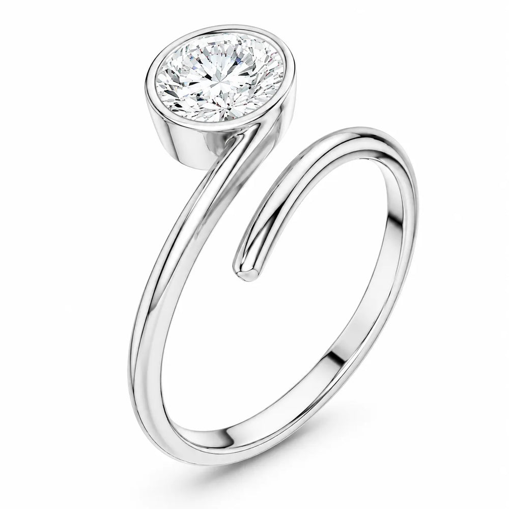 Elegant Pear-Cut Bezel Wrap Diamond Ring