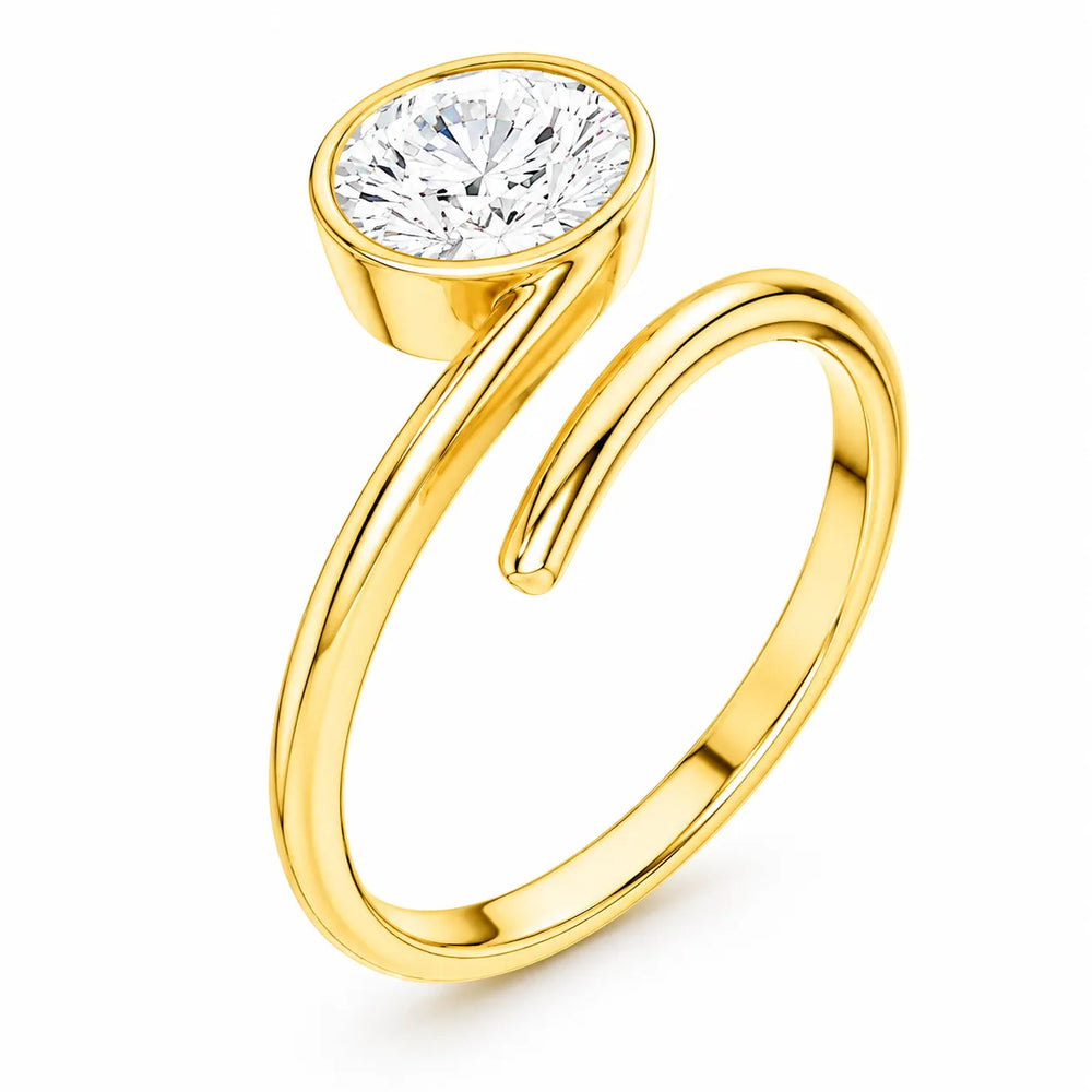 Elegant Pear-Cut Bezel Wrap Diamond Ring