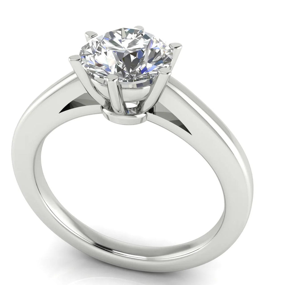 Elegant Solitaire Engagement Ring – Round (925 Sterling Silver)