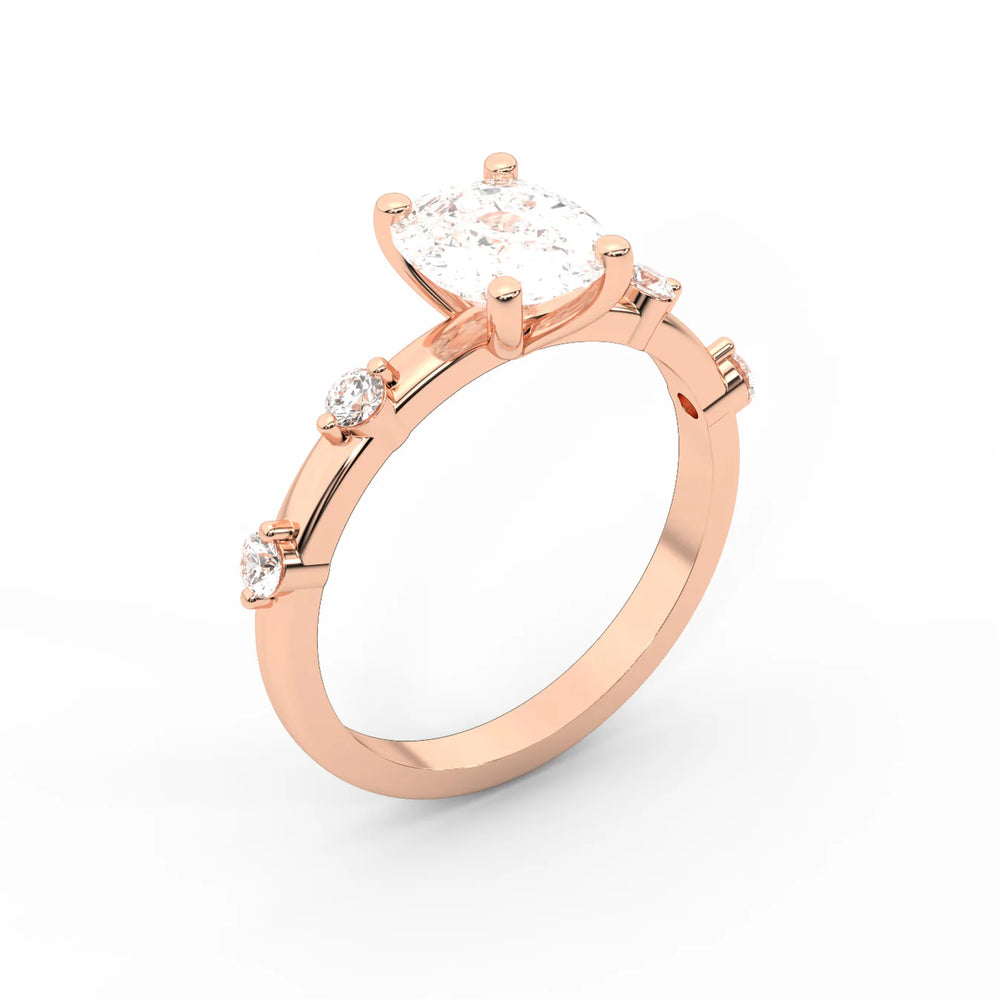 Elena Radiance Oval Diamond Engagement Ring