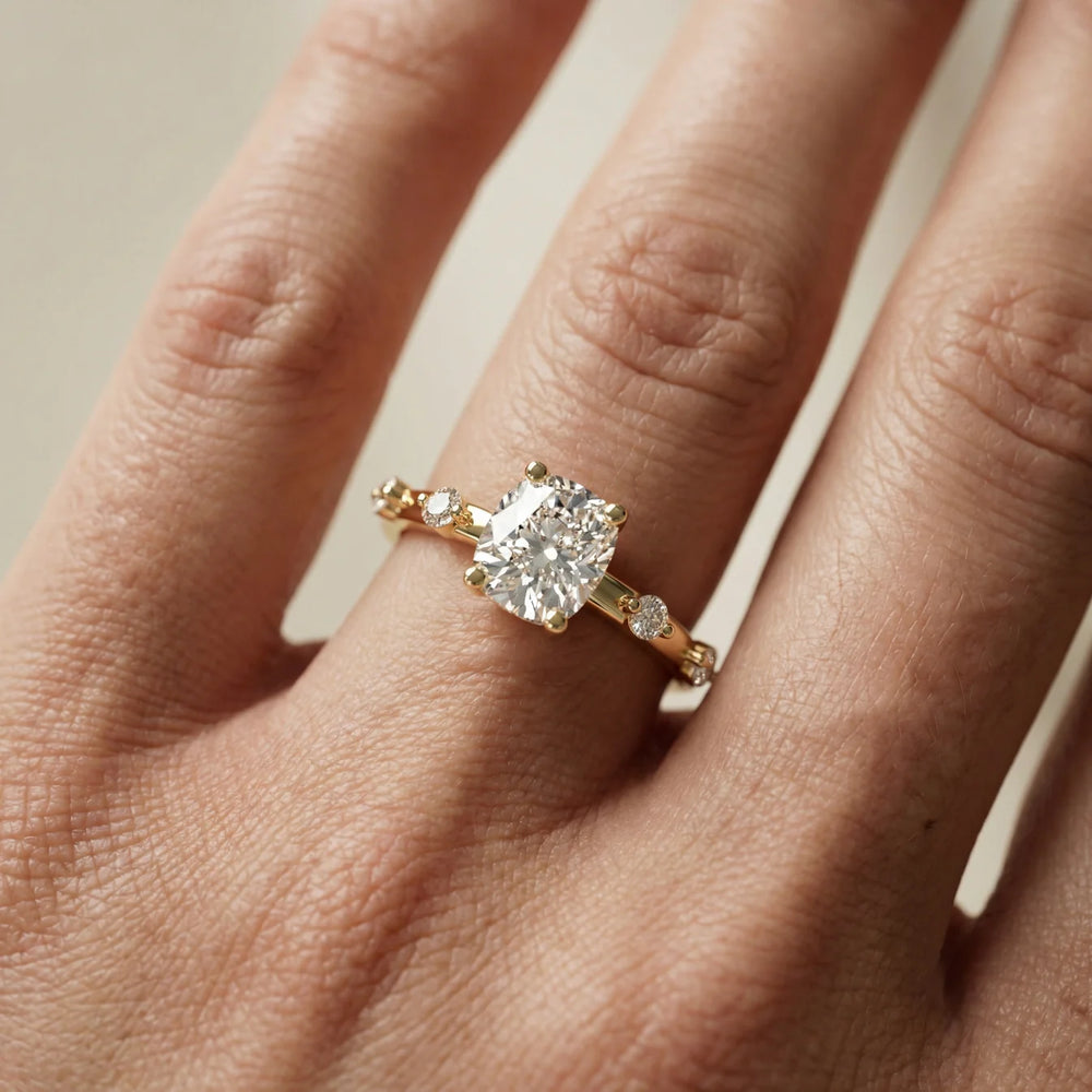Elena Radiance Oval Diamond Engagement Ring