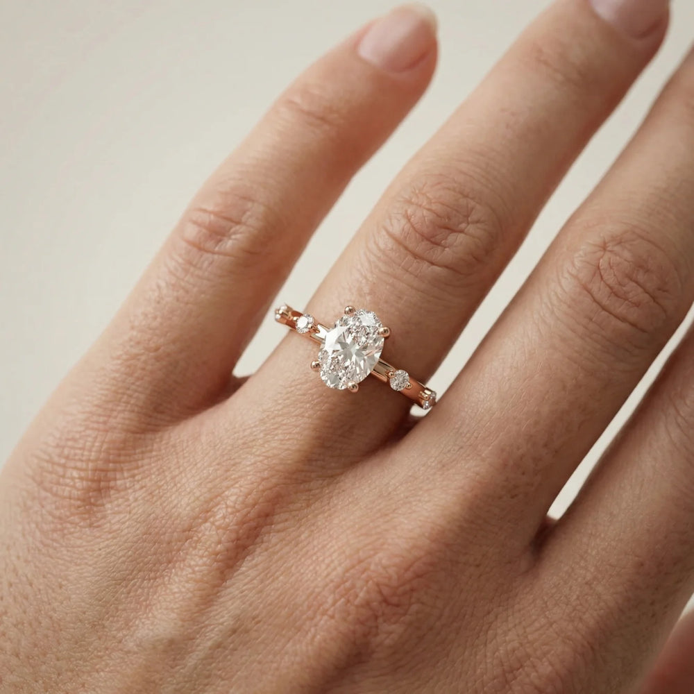 Elena Radiance Oval Diamond Engagement Ring