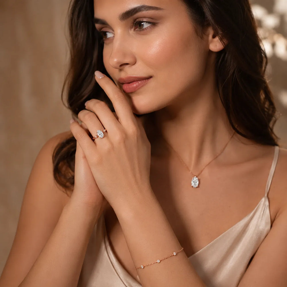 Elena Radiance Oval Diamond Engagement Ring