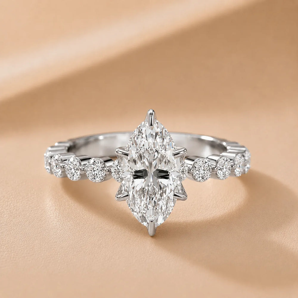Eleanor Majesty Side Stone Princess Diamond Engagement Ring