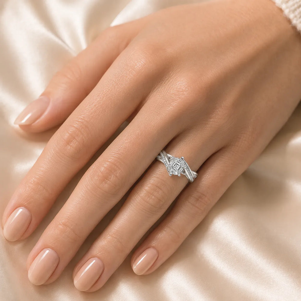 Eternal Embrace Solitaire Ring With Round Diamond