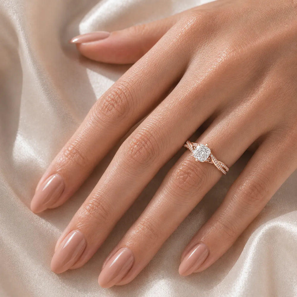 Eternal Embrace Solitaire Ring With Round Diamond