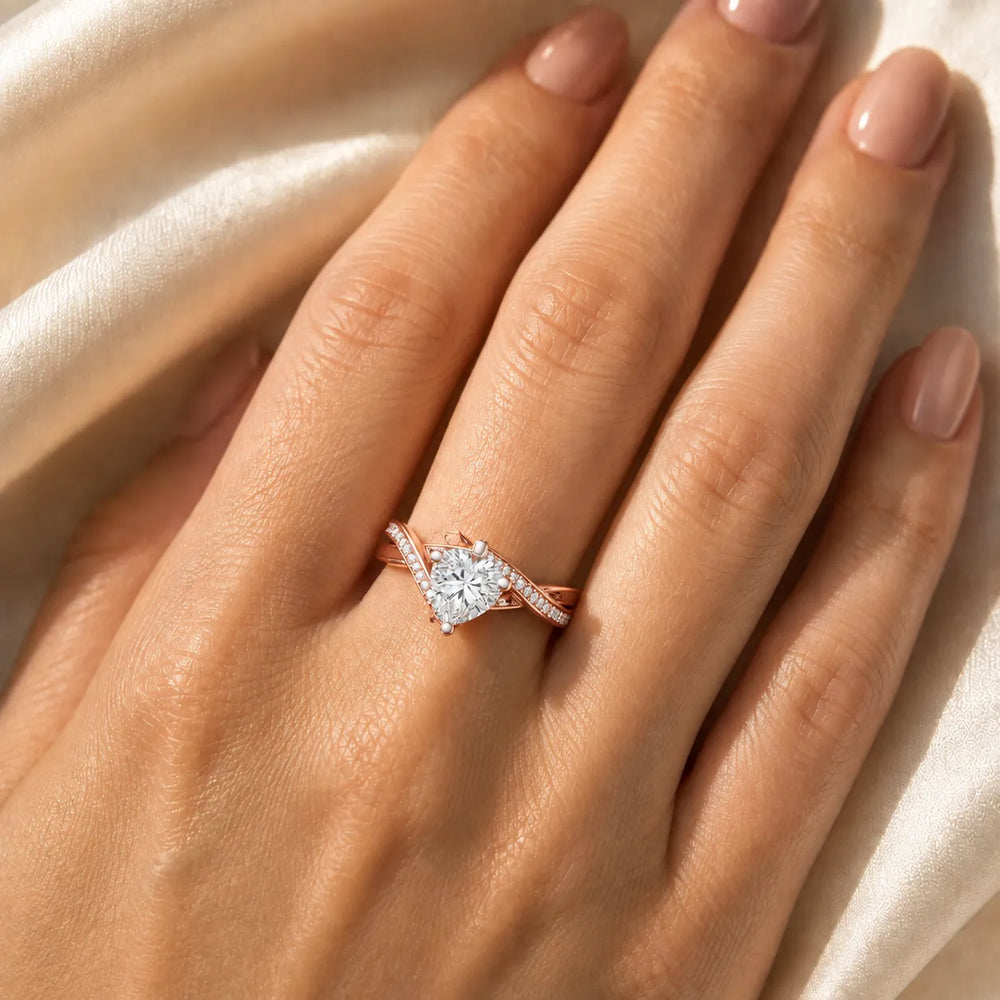 Eternal Embrace Solitaire Ring With Round Diamond