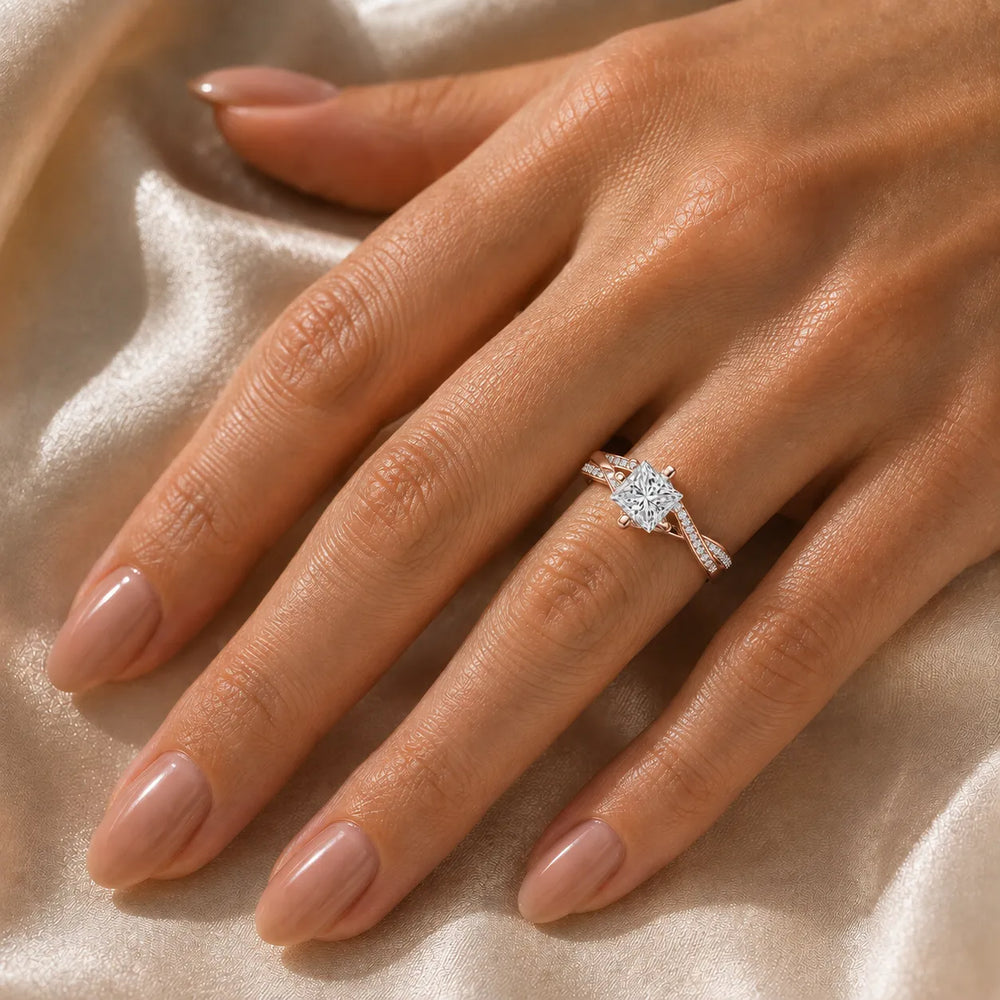 Eternal Embrace Solitaire Ring With Round Diamond