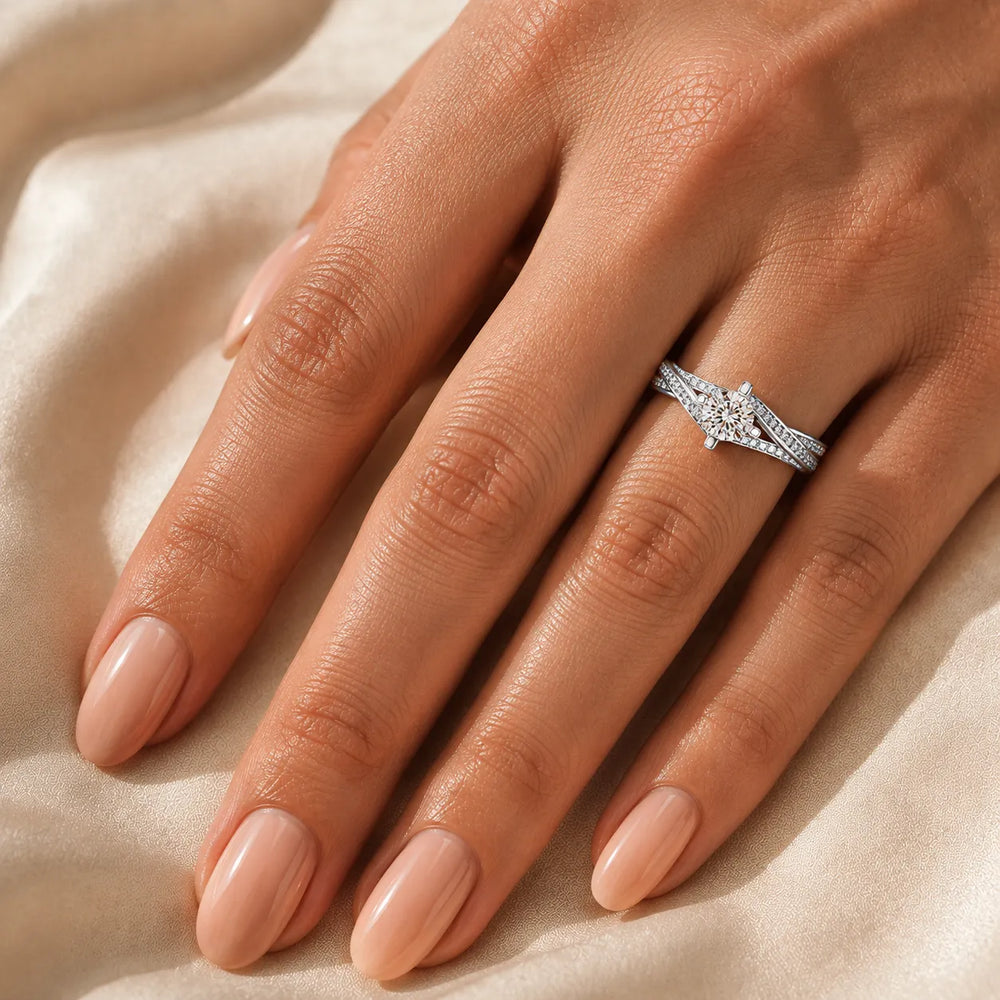 Eternal Embrace Solitaire Ring With Round Diamond