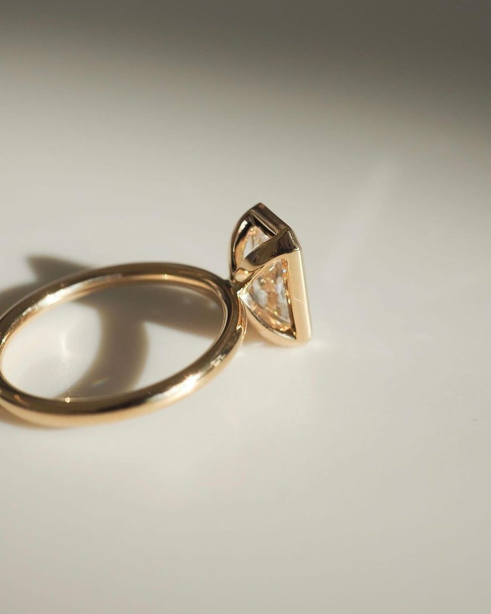Bezel Set Radiant Cut Labgrown Engagement Ring