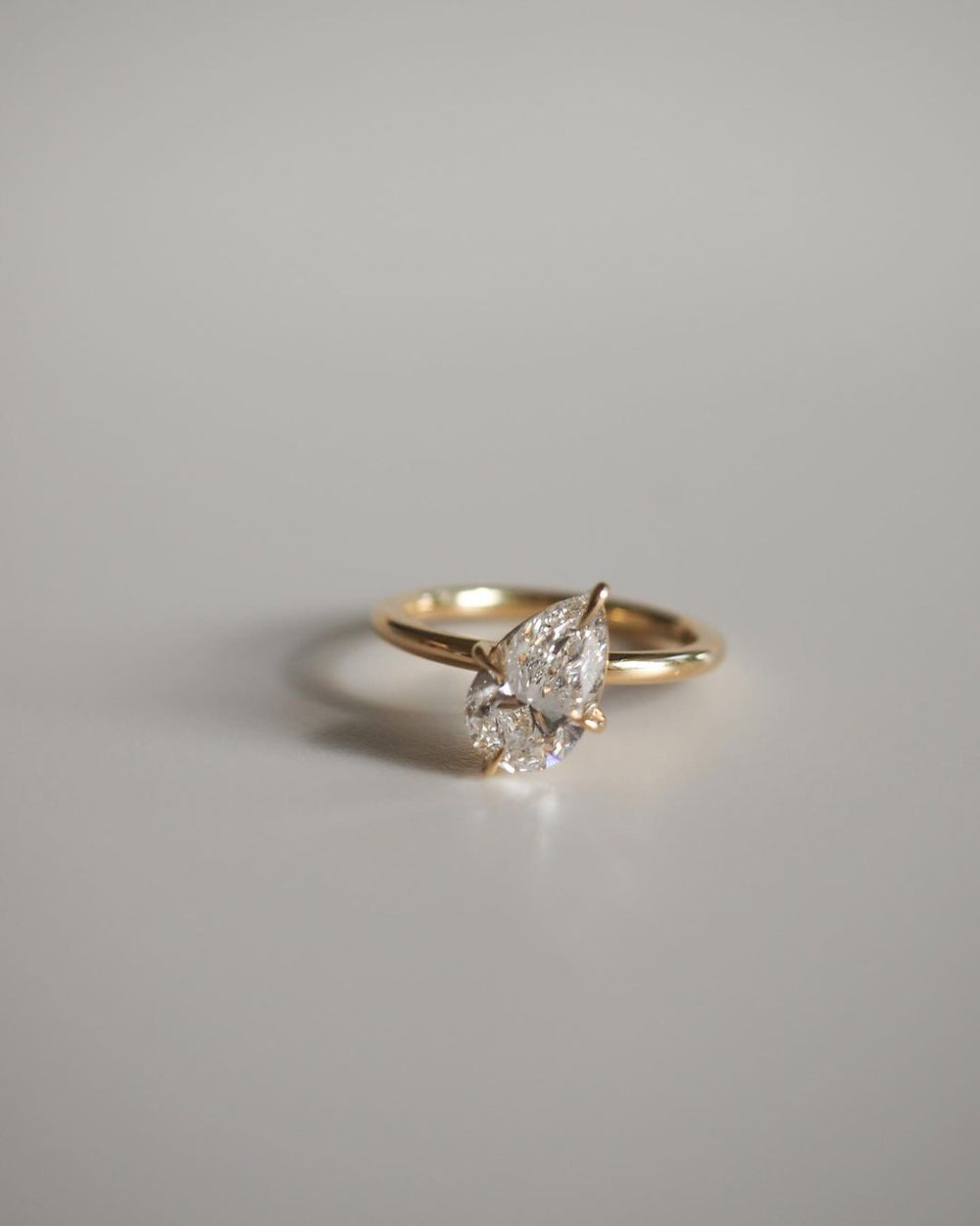 Elongated Pear Cut Labgrown Engagement Ring
