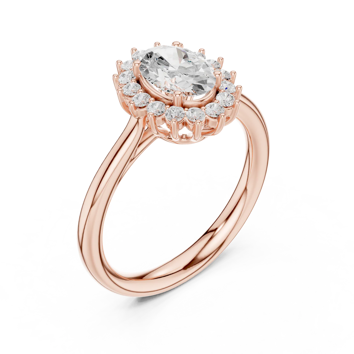 Vintage Empress Halo Oval Diamond Engagement