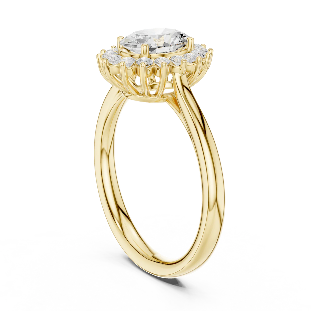 Vintage Empress Halo oval Diamond Engagement