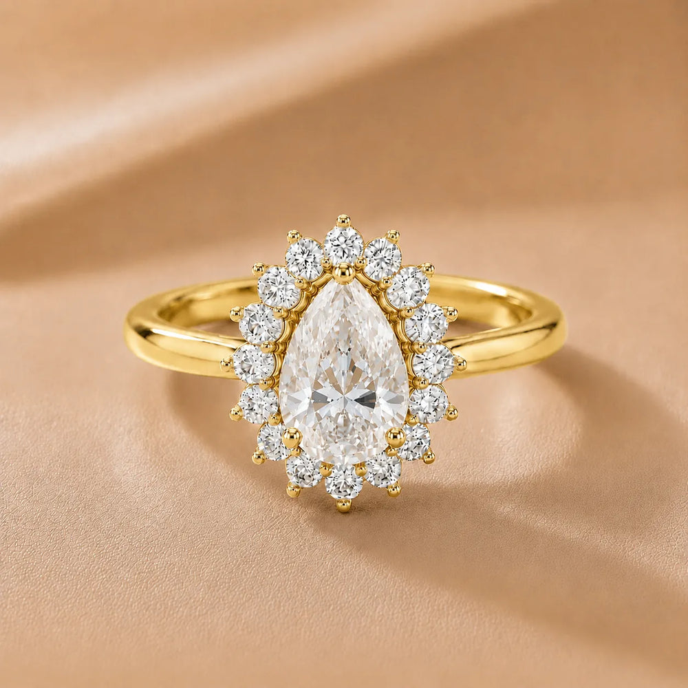Vintage Empress Halo oval Diamond Engagement