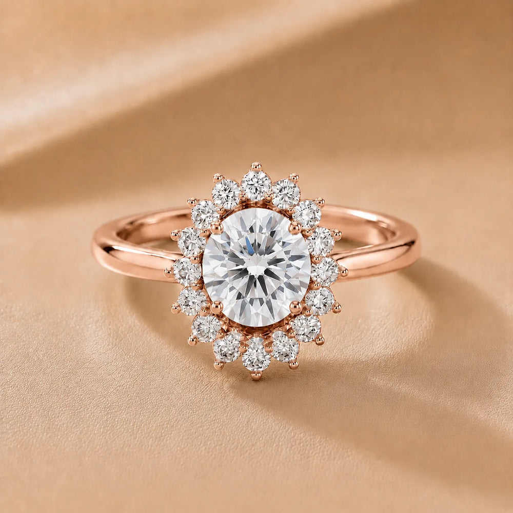 Vintage Empress Halo oval Diamond Engagement