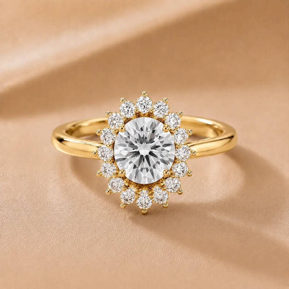 Vintage Empress Halo oval Diamond Engagement