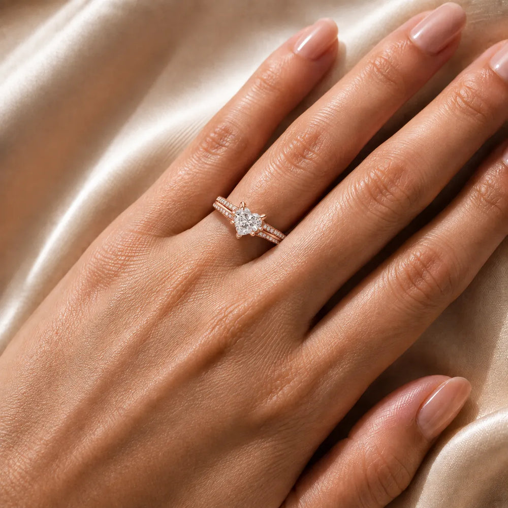 Enchanted Duo Ring & Round Solitaire Diamond Ring