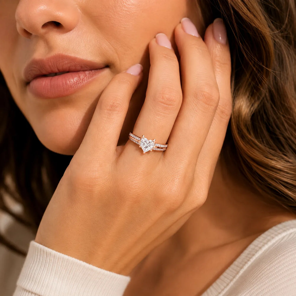 Enchanted Duo Ring & Round Solitaire Diamond Ring