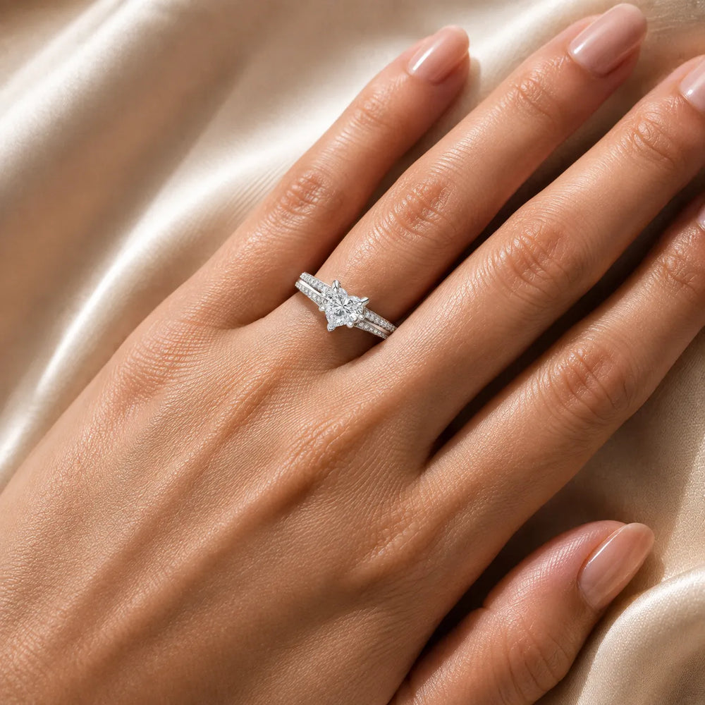 Enchanted Duo Ring & Round Solitaire Diamond Ring