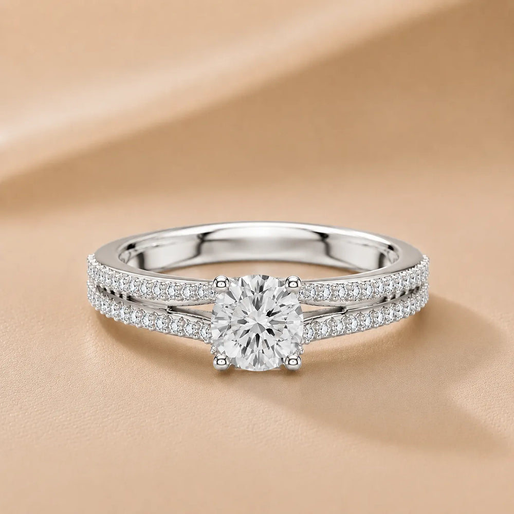 Serene Spark Ring with Eight Prong