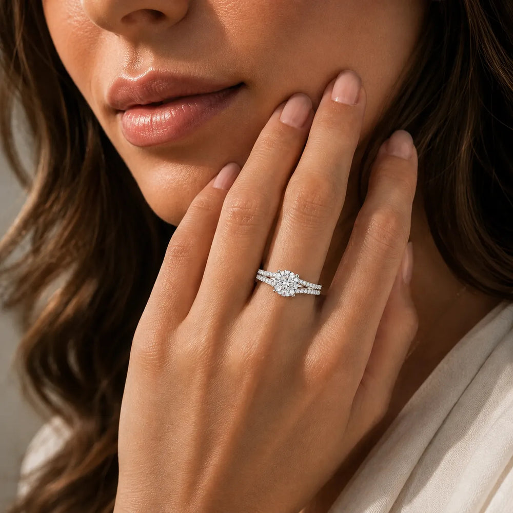 Serene Spark Ring with Eight Prong
