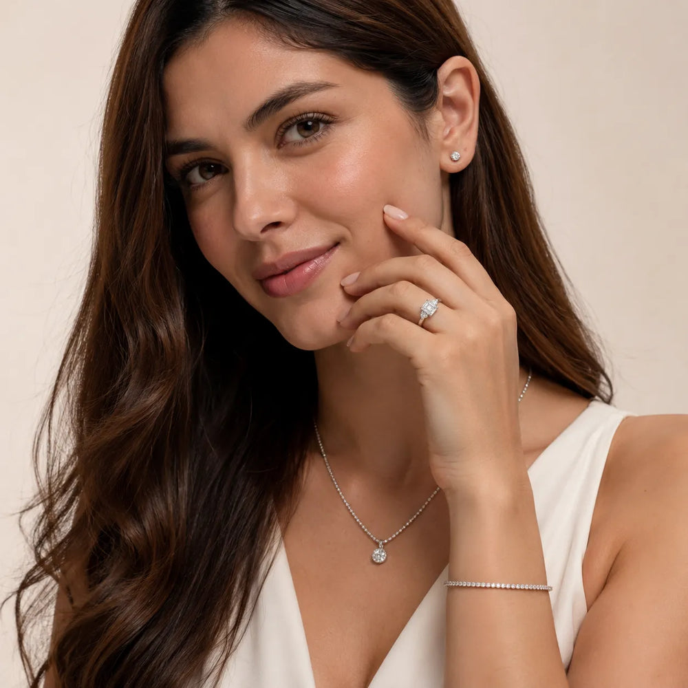 Essential Three-Stone Asscher Diamond Engagement Ring