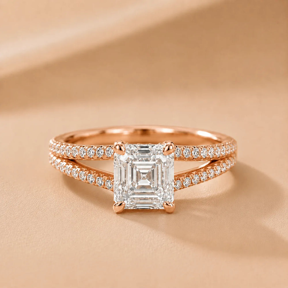 Eternal Embrace Solitaire Emerald Diamond Engagement Ring