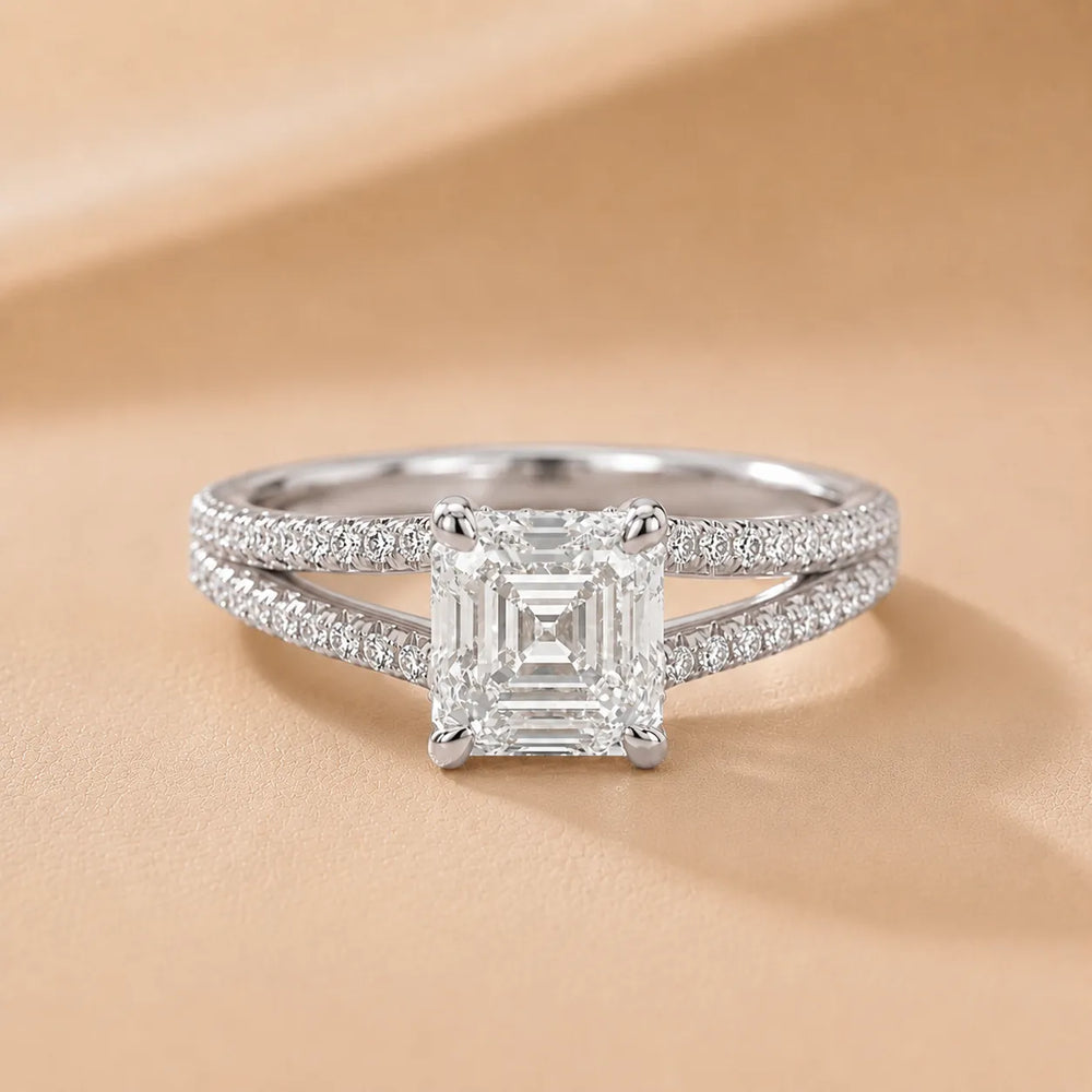 Eternal Embrace Solitaire Emerald Diamond Engagement Ring