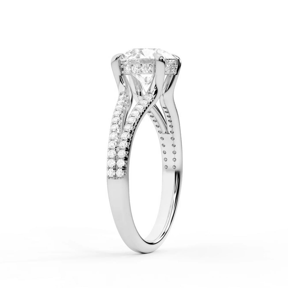 Eternal Embrace Solitaire Emerald Diamond Engagement Ring