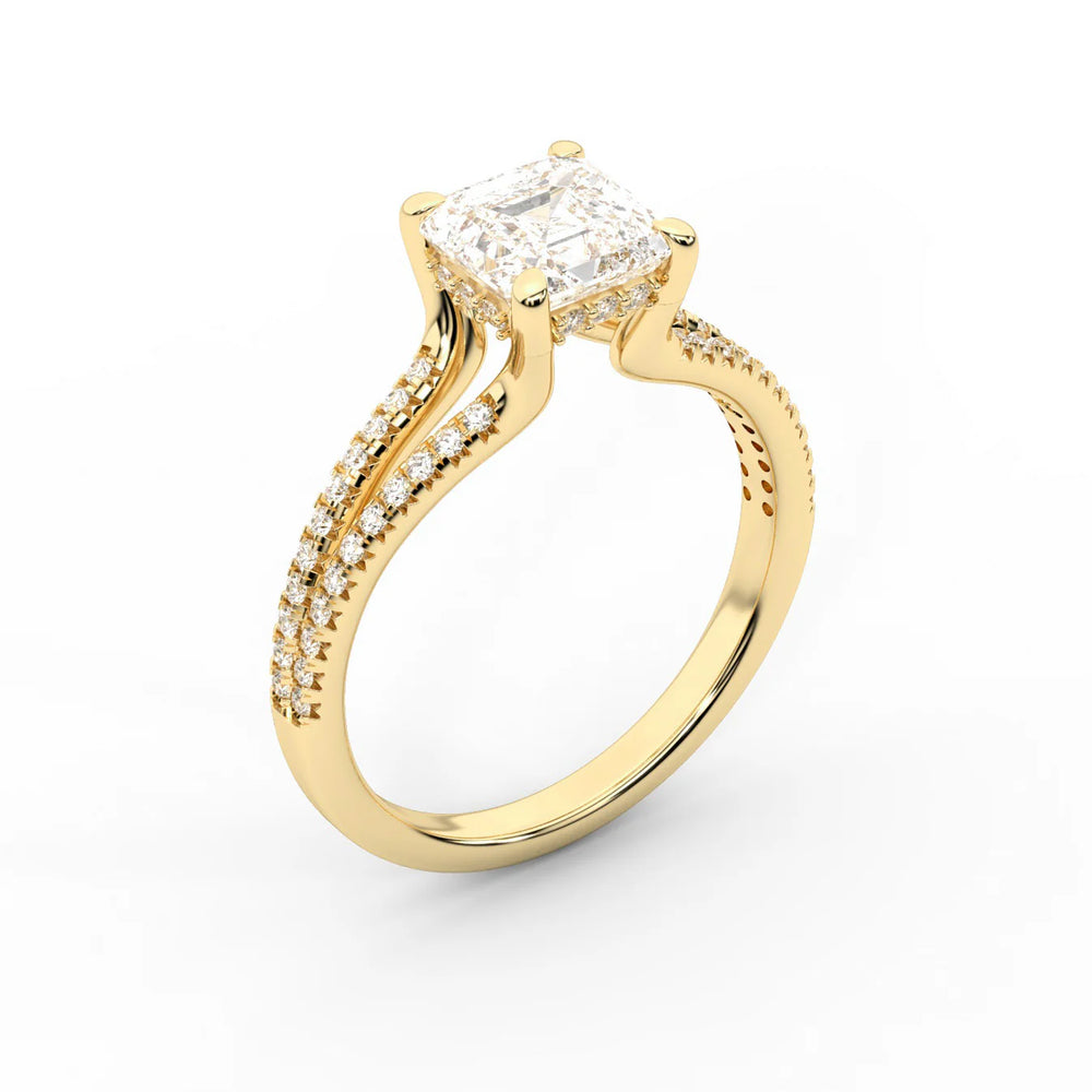 Eternal Embrace Solitaire Emerald Diamond Engagement Ring