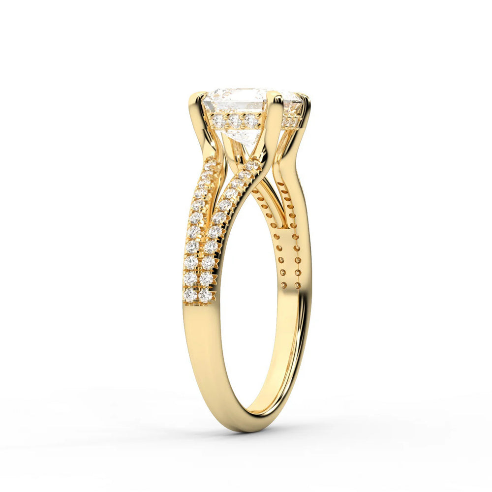 Eternal Embrace Solitaire Emerald Diamond Engagement Ring