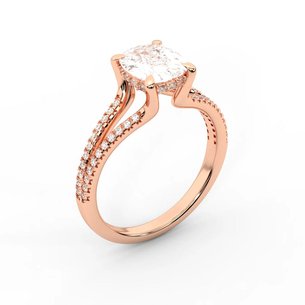 Eternal Embrace Solitaire Emerald Diamond Engagement Ring