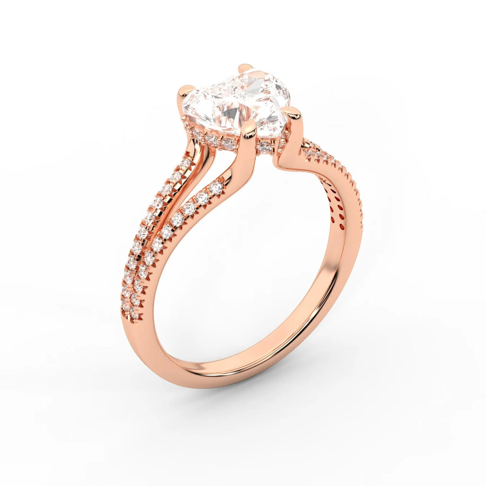 Eternal Embrace Solitaire Emerald Diamond Engagement Ring