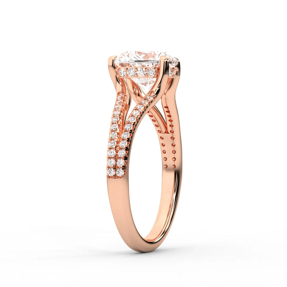 Eternal Embrace Solitaire Emerald Diamond Engagement Ring