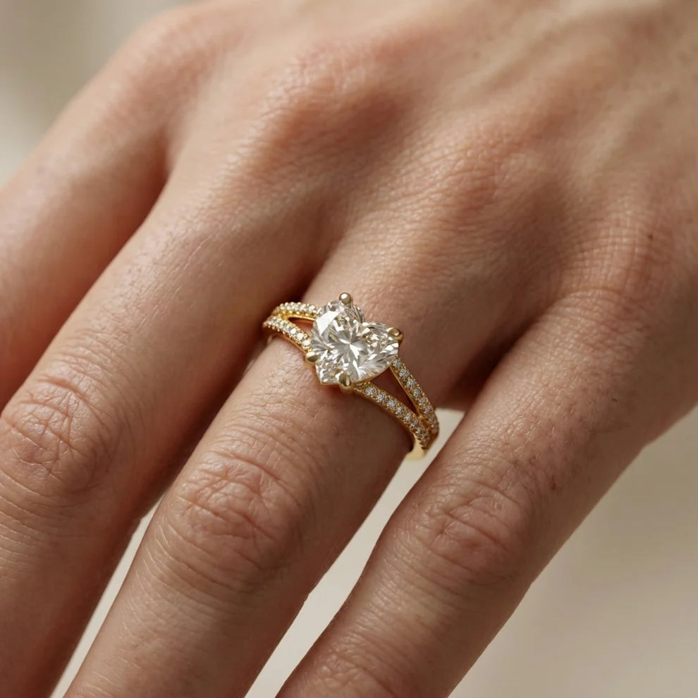Eternal Embrace Solitaire Emerald Diamond Engagement Ring