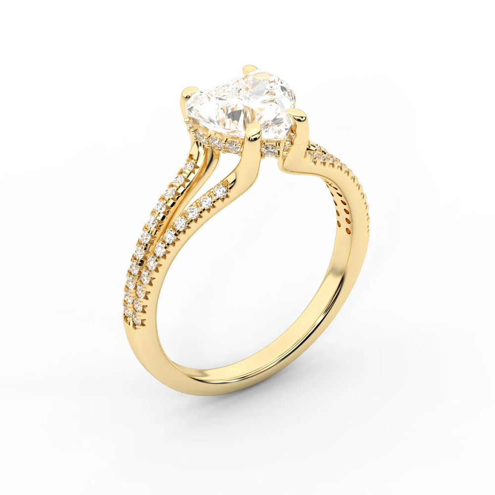 Eternal Embrace Solitaire Emerald Diamond Engagement Ring