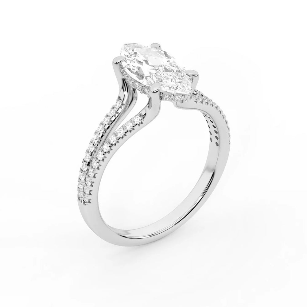 Eternal Embrace Solitaire Emerald Diamond Engagement Ring