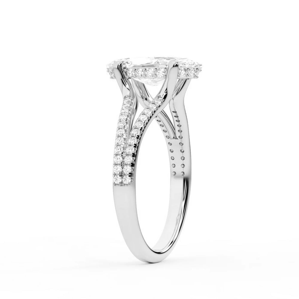 Eternal Embrace Solitaire Emerald Diamond Engagement Ring