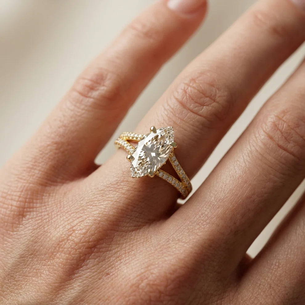 Eternal Embrace Solitaire Emerald Diamond Engagement Ring