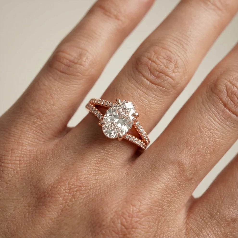 Eternal Embrace Solitaire Emerald Diamond Engagement Ring