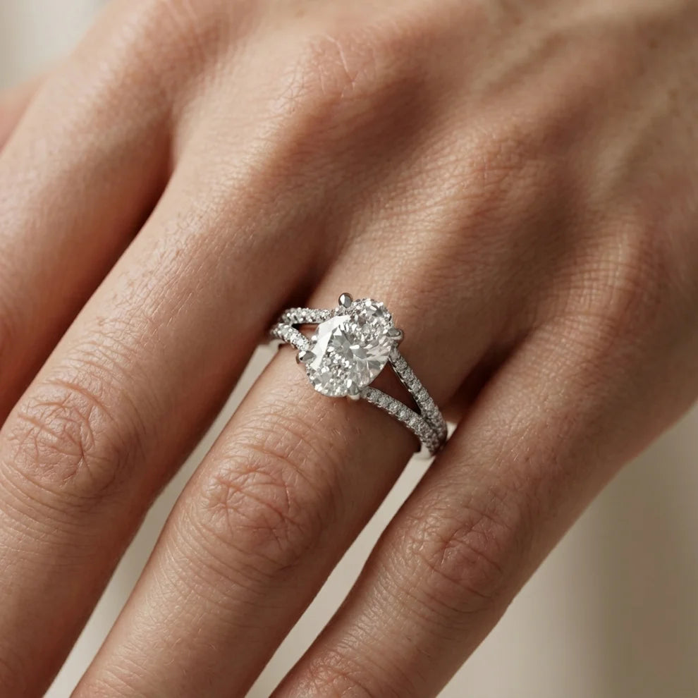 Eternal Embrace Solitaire Emerald Diamond Engagement Ring